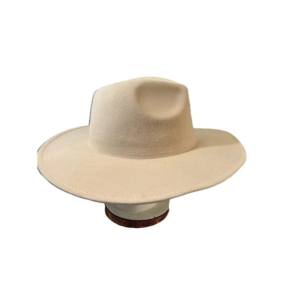 Women's belt hat hand-painted‎ beige